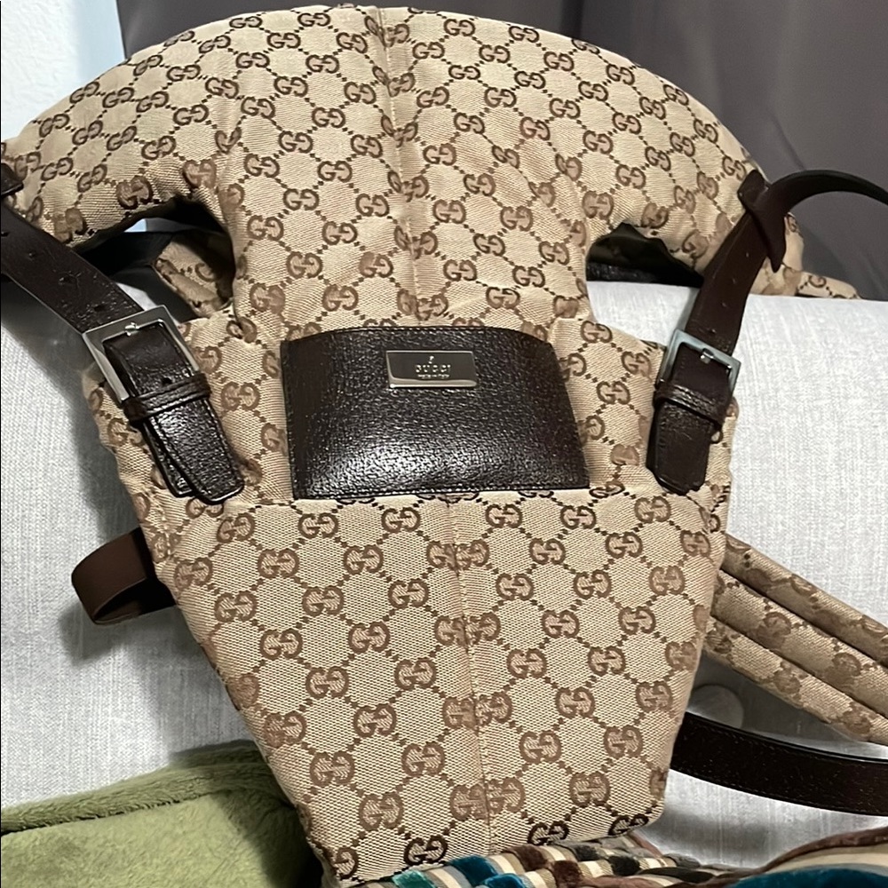 Gucci Brown and Tan Belt Bag with Signature Monogram
